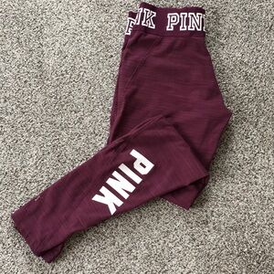 PINK Victoria's Secret Maroon Leggings
